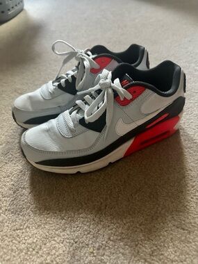 Nike Air Max White and Red Athletic Sneakers